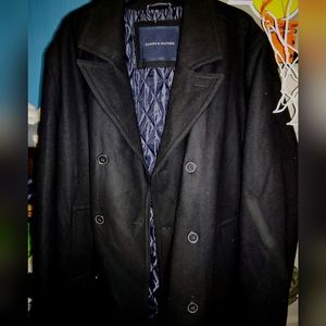 Tommy Hilfiger black Mens NWOT XL Wool blend, lined Button up Coat